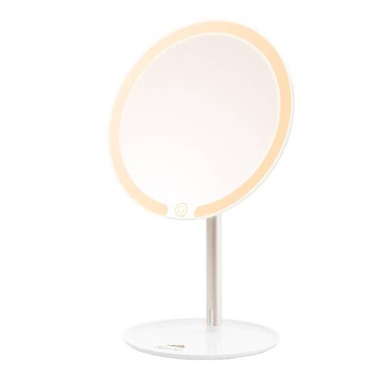 Oglinda cosmetica ETA Fenite 1353 90000, diametru 178 mm, 3 culori de iluminare, inclinare 0-90°, baterie reincarcabila 2000mAh - - Roveli