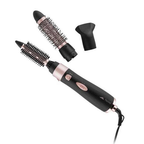 Perie ondulatoare cu aer cald si ionizare ETA Fenite 4321 90010, 1000 W, 3 accesorii, negru - - Roveli