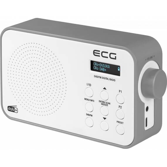 Radio portabil ECG RD 110 DAB cu tuner DAB+ si FM, alb, 1,2 W, memorie 30 de posturi - - Roveli