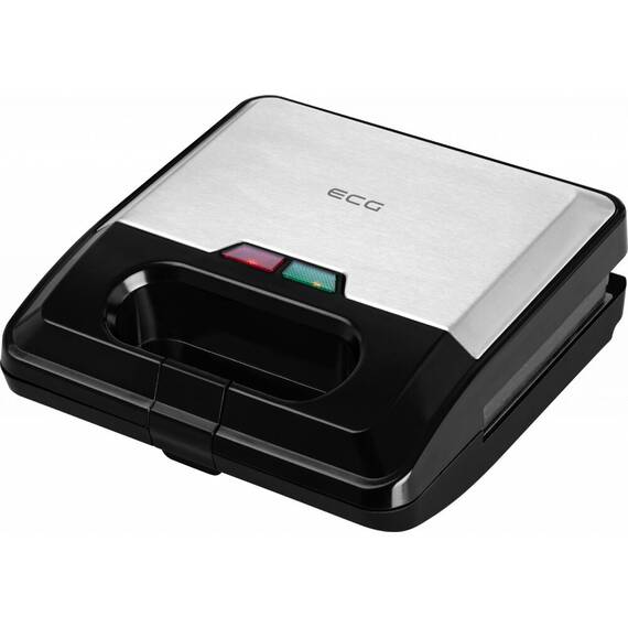 Sandwich-maker ECG S3173 3in1 Triangle, 750W, 3 tipuri de placi detasabile, negru-otel inoxidabil - - Roveli