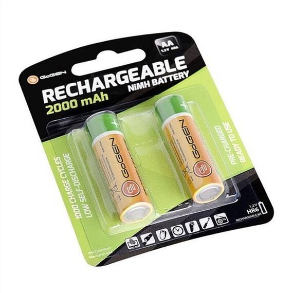 Set 2 baterii AA GoGEN HR06 reincarcabile, 1.2 V, 2000mAh, Ni-MH - - Roveli