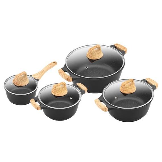 Set 4 vase de gatit ETA Titanium II 5929 90000, suprafata speciala antiaderenta din titan, inductie - - Roveli