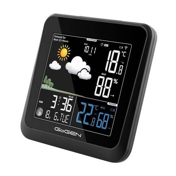 Statie meteo interior-exterior GoGEN ME 3236, senzor extern fara fir, LCD color - - Roveli