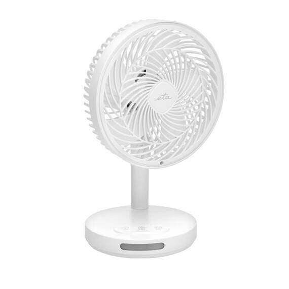 Ventilator de masa fara fir ETA Windy 0607 90000, 16.6 cm, 3 viteze, iluminare LED, alb - - Roveli