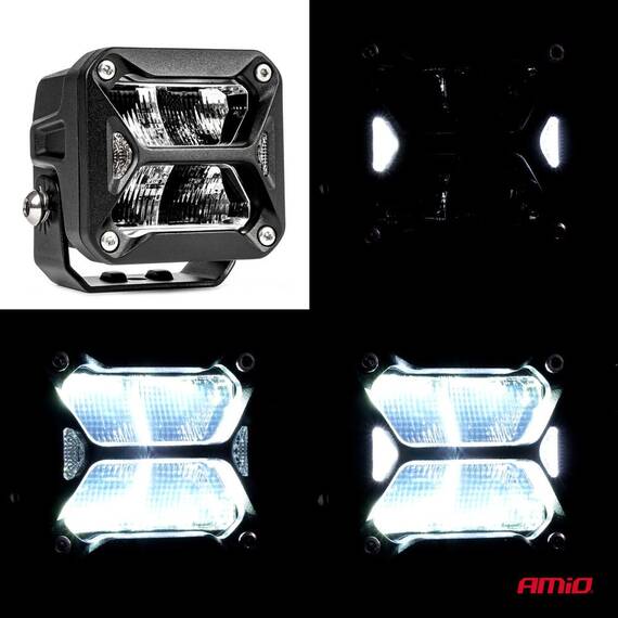 Proiector LED "PRO SERIES" cu doua functii pentru Off-Road, ATV, SSV, putere 18W, 1800lm, culoare 6000K, tensiune 10-30V, dimensiuni 82 x 78 x 76 mm - 7- Roveli