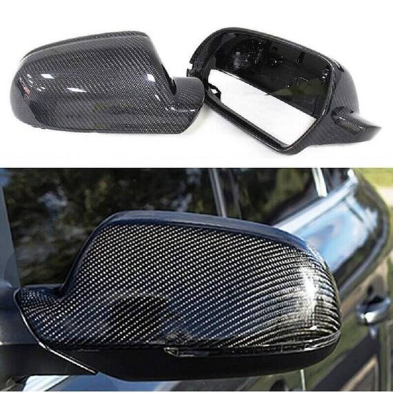 Set 2 capace oglinzi Audi A3/A4/A5, ABS, aspect fibra carbon - 2- Roveli