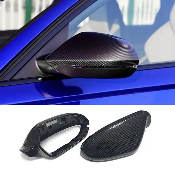 Set 2 capace oglinzi Audi A3/A4/A5, ABS, aspect fibra carbon - 6- Roveli