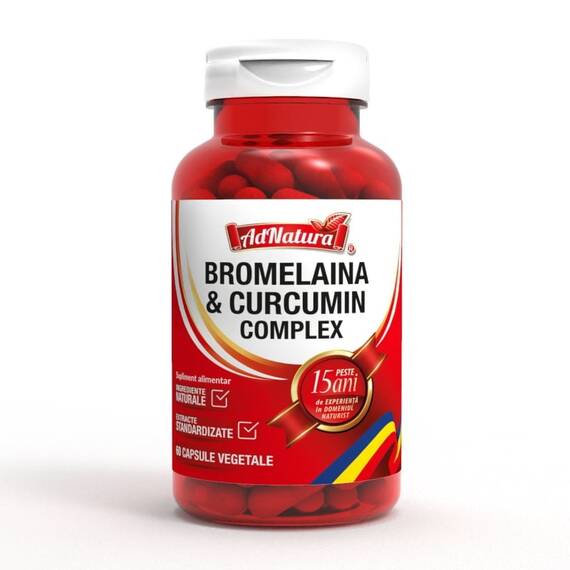 Bromelaina si Curcumin Complex 60 capsule AdNatura - - Roveli