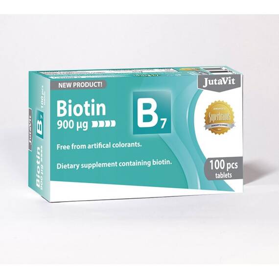 Biotina B7 900 mcg 100 tablete JutaVit - - Roveli