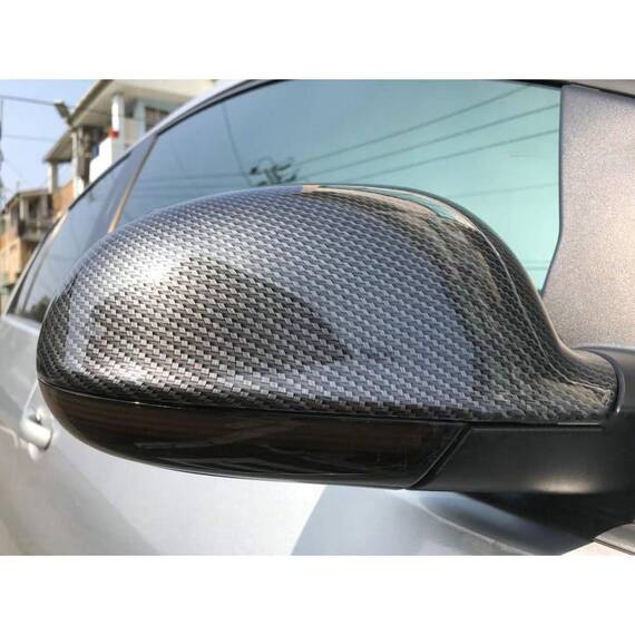 Set 2 capace oglinzi Volkswagen/Skoda/Seat, fibra de carbon - 7- Roveli