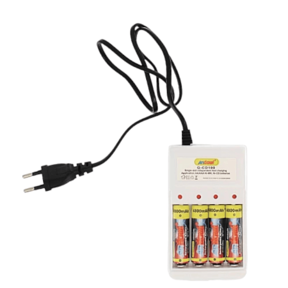 Incarcator pentru baterii tip AA/AAA, 4 sloturi, LED, 220/1.2V - 4- Roveli