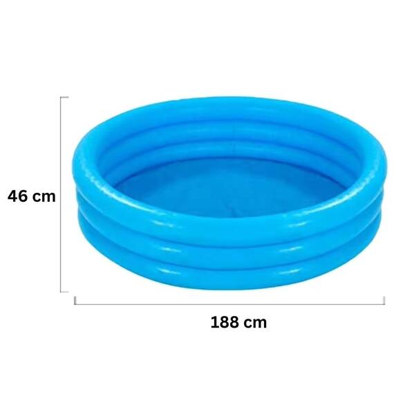 Piscina gonflabila rotunda, 188 x 46 cm, vinil, albastra, 3 inele - 2- Roveli