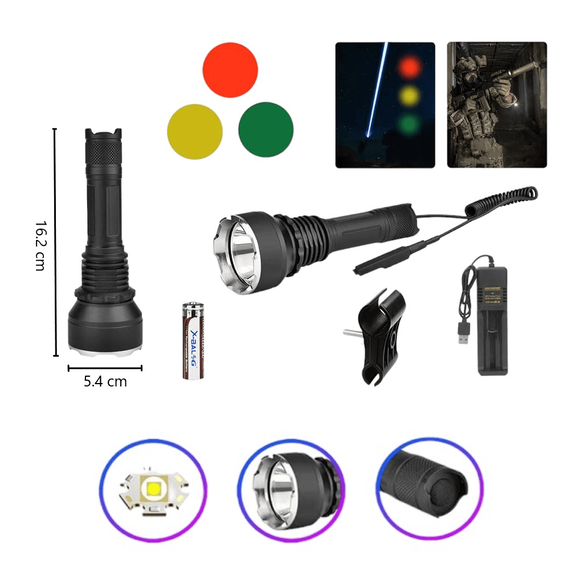 Lanterna LED profesionala cu suport prindere, 30W, raza 2000m - 8- Roveli