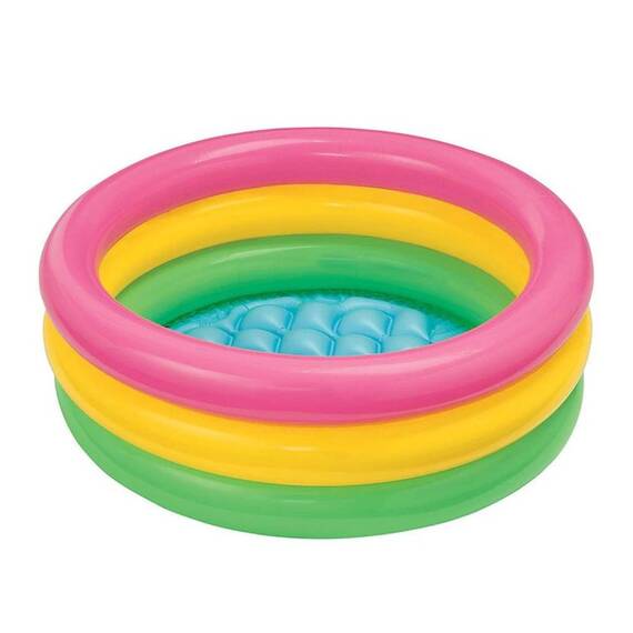 Piscina rotunda gonflabila, multicolora, 86x25cm, vinil, 3 inele - - Roveli