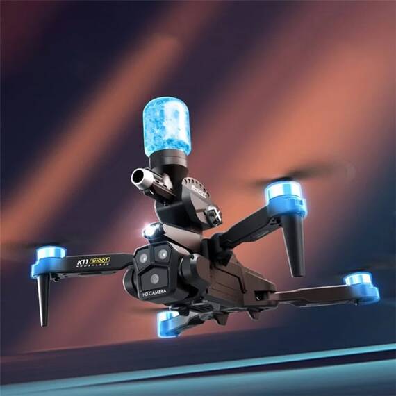 Drona K11 cu lansator de bile de apa, camera tripla HD, WIFI - 9- Roveli