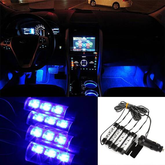 Set 4 x lumini ambientale auto LED, interior, TY780, 1+1 gratis - 2- Roveli
