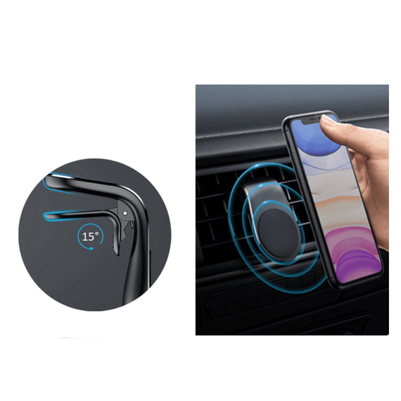 Suport auto telefon magnetic, fixare grila ventilatie, 1+1 gratis - 4- Roveli