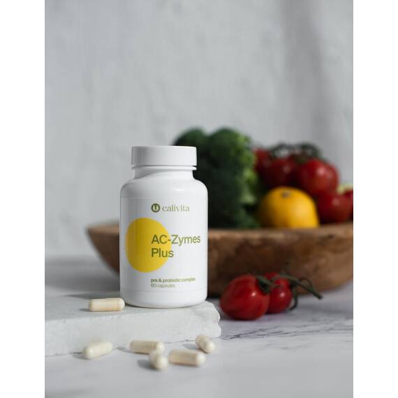 AC-Zymes Plus  CaliVita, Complex de Pro- si Prebiotice , 60 capsule - 3- Roveli