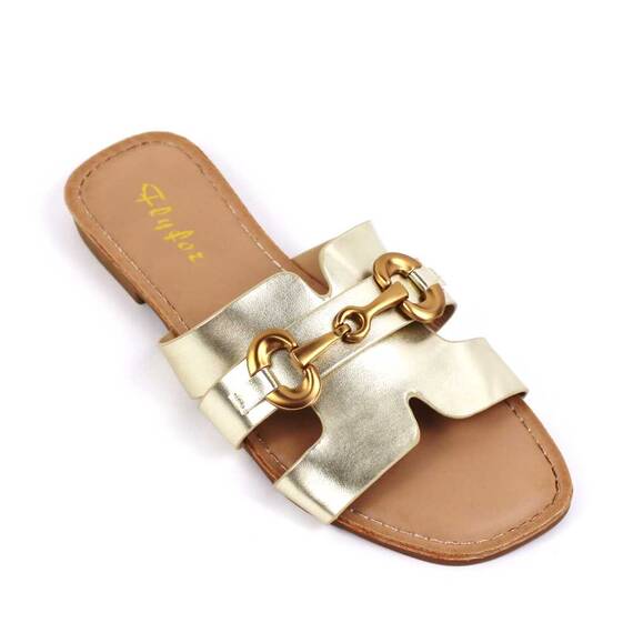 ​Papuci de dama , usori si comozi , cu detaliu auriu  G-56-GOLD, Culoare (12): Auriu, Marime (12): 37** - - Roveli