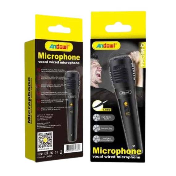 Microfon cu fir MIC544, dinamic, jack 6.5mm, karaoke, 1+1 gratis - 8- Roveli