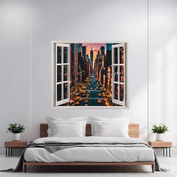 Folie imprimata color pentru decor perete locuinta, dimensiune 125 x 110cm, model: VIEW TO HAVEN 19 - - Roveli