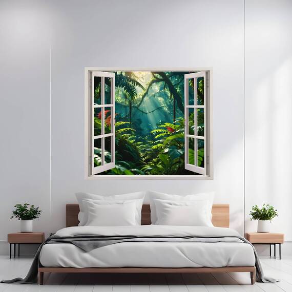 Folie imprimata color pentru decor perete locuinta, dimensiune 125 x 110cm, model: VIEW TO HAVEN 21 - - Roveli