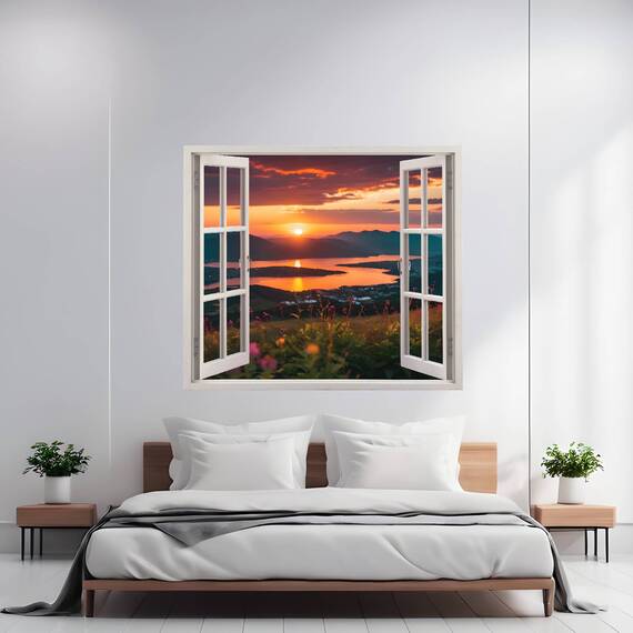 Folie imprimata color pentru decor perete locuinta, dimensiune 125 x 110cm, model: VIEW TO HAVEN 22 - - Roveli