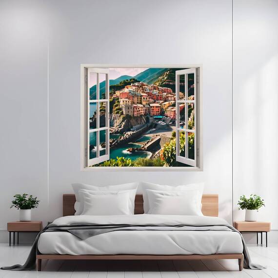 Folie imprimata color pentru decor perete locuinta, dimensiune 125 x 110cm, model: VIEW TO HAVEN 23 - - Roveli