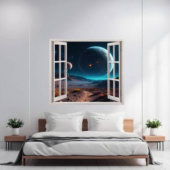 Folie imprimata color pentru decor perete locuinta, dimensiune 125 x 110cm, model: VIEW TO HAVEN 32 - - Roveli