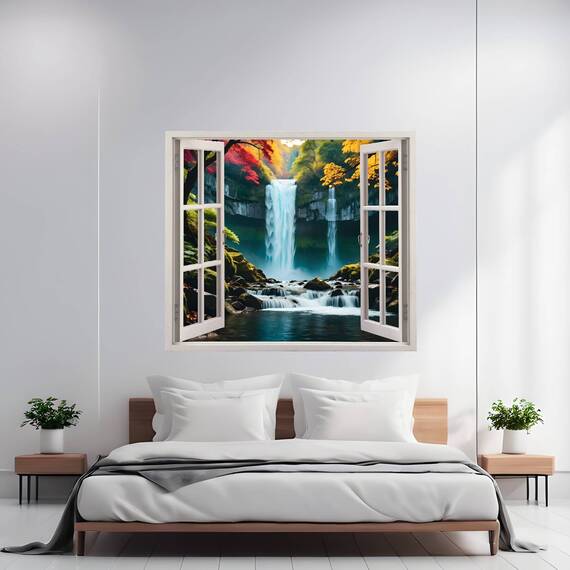 Folie imprimata color pentru decor perete locuinta, dimensiune 125 x 110cm, model: VIEW TO HAVEN 38 - - Roveli