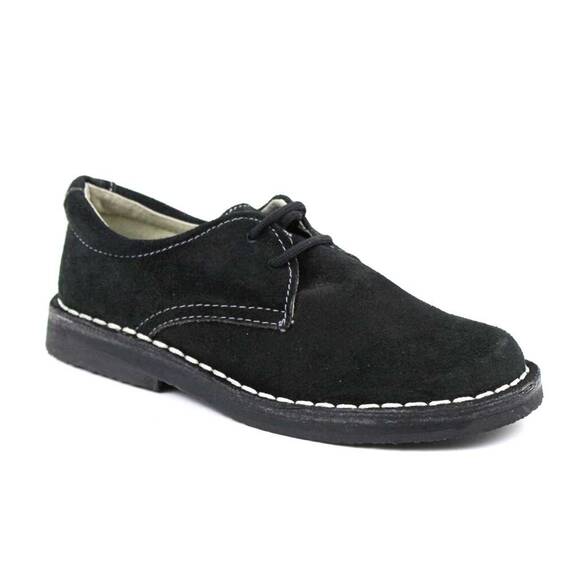 Pantofi unisex , pentru copii , din piele naturala , intoarsa  853-NEGRU, Culoare (12): Negru, Marime (12): 30 - - Roveli