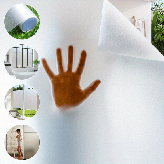 Folie autoadeziva translucida cu efect "sticla sablata", polimerică, dimensiune 2,00 m x 1,26 m - - Roveli