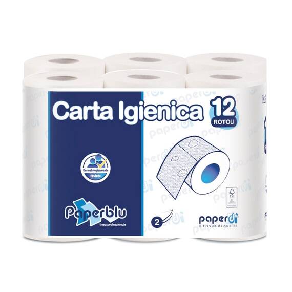 Hartie igienica PaperBlue, 18.15 m, 2 straturi, 12 role - - Roveli