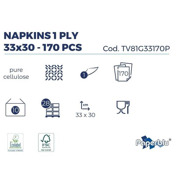 Servetele PaperBlu 33×30 cm, 170 buc/ pachet, 10 pachete - 2- Roveli