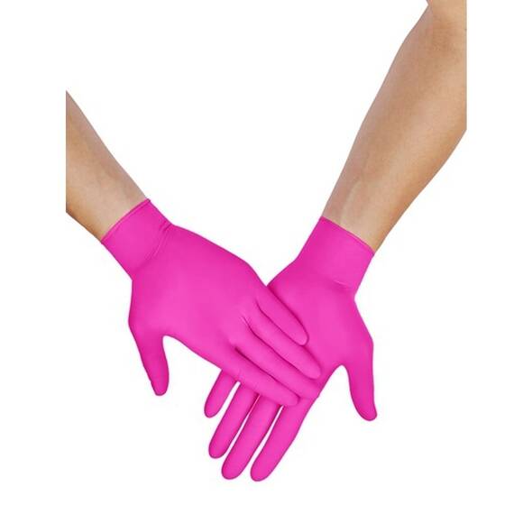 ​  Manusi medicale Nitrylex magenta Mercator fara pudra cu protectie pentru bacterii, fungi si virusuri, Marime (288): XS - 4- Roveli