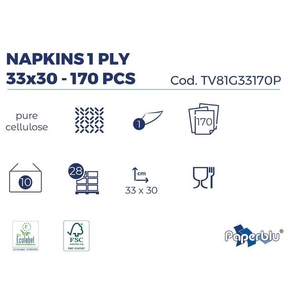 Servetele PaperBlu 33×30 cm, 170 buc/ pachet, 10 pachete - 3- Roveli