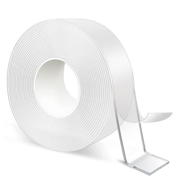 Banda dublu adeziva puternica cu Tehnologie Nano®, Lungime 10m, Grosime 1mm, Latime 30 mm, Transparenta, Siliconica, Rezistenta la apa, Reutilizabila - - Roveli