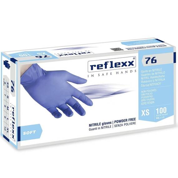 Manusi din Nitril nepudrate Reflexx R76, Marime (288): M - 3- Roveli