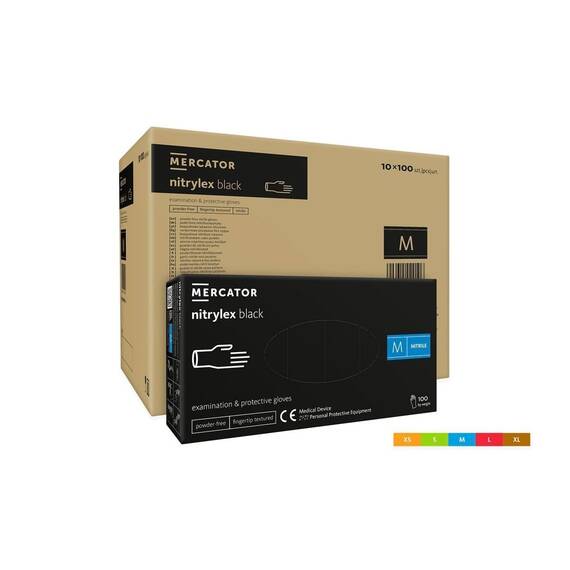 Manusi nitrylex black Mercator fara pudra cu protectie pentru bacterii, fungi si virusuri, Marime (288): XS - 5- Roveli