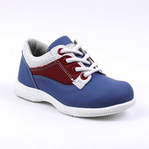Pantofi casual, de copii , din piele naturala 2635-ALBASTRU/ROSU, Culoare (12): Rosu, Marime (12): 26 - - Roveli