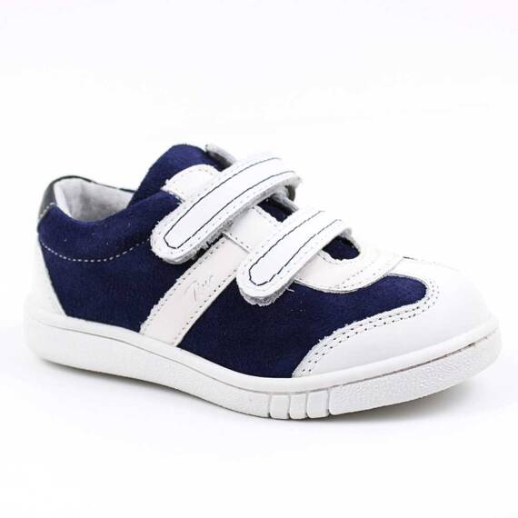 Pantofi sport , pentru copii , din piele naturala , cu talapa cusuta 1839-ALB/BLEUMARIN, Culoare (12): Alb, Bleumarin, Marime (12): 24 - - Roveli