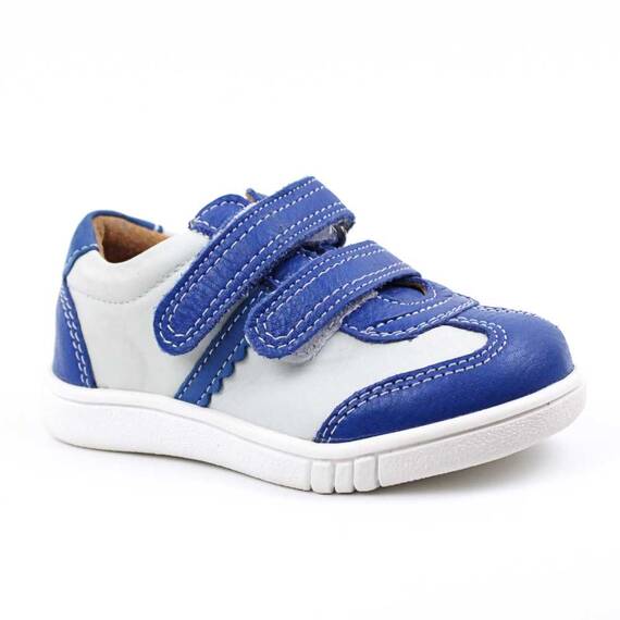 Pantofi sport , pentru copii , din piele naturala , cu talapa cusuta 1839-ALBASTRU/ALB, Culoare (12): Alb, Albastru, Marime (12): 24 - - Roveli