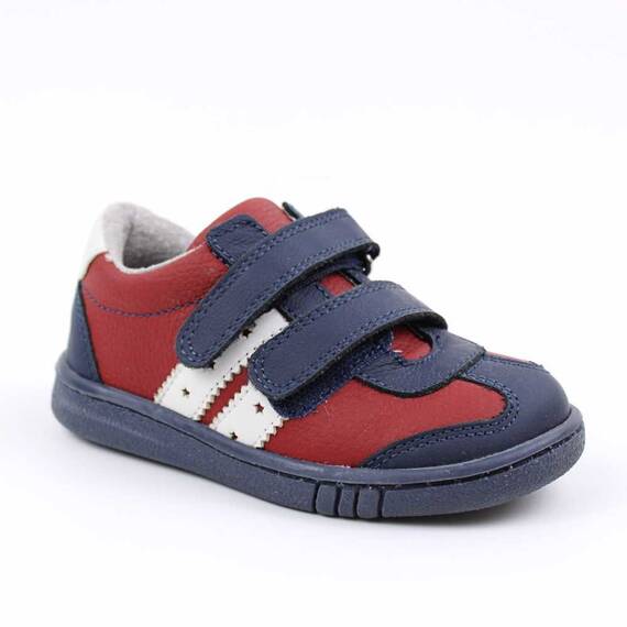 Pantofi sport , pentru copii , din piele naturala , cu talapa cusuta 1839-ROSU/BLEUMARIN, Culoare (12): Alb, Rosu, Bleumarin, Marime (12): 24 - - Roveli