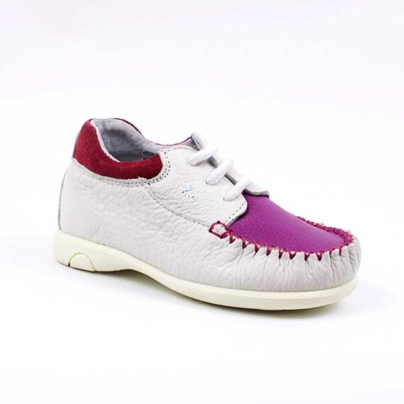 Pantofi usori pentru copii , din piele naturala 370-ALB/FUCSIA, Culoare (12): Fucsia, Marime (12): 25 - - Roveli