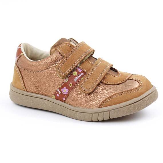 Pantofi sport , pentru copii , din piele naturala , cu talapa cusuta 3229-COGNAC/AURIU, Culoare (12): Bordo, Marime (12): 25 - - Roveli