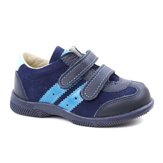 Pantofi sport , pentru copii , din piele naturala , cu talapa cusuta 3229-BLEUMARIN/TURCOAZ, Culoare (12): Bleumarin, Marime (12): 24 - - Roveli