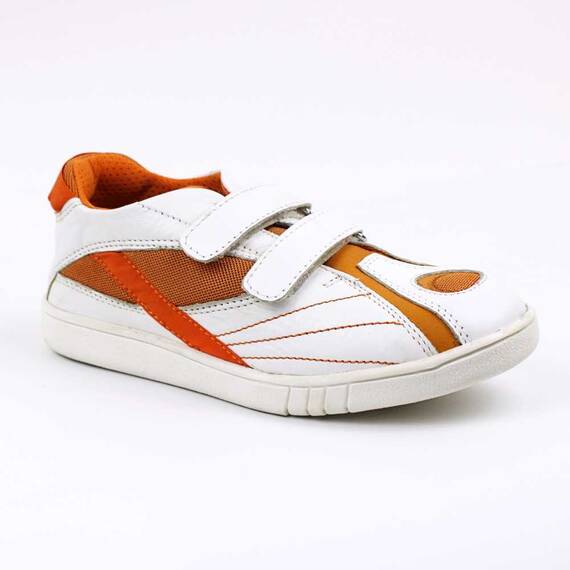 Pantofi casual ,unisex , pentru copii , din piele naturala 3229-MULTICOLOR, Culoare (12): Portocaliu, Marime (12): 33 - - Roveli