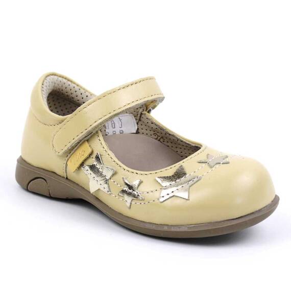 Pantofi usori , de copii , decorati cu stelute , cu talpa din cauciuc   3222-BEJ/BEJ, Culoare (12): Argintiu, Bej, Marime (12): 25 - - Roveli