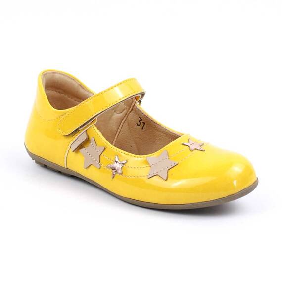 Pantofi usori , de copii , decorati cu stelute , cu talpa din cauciuc   3222-MUSTAR, Culoare (12): Galben, Marime (12): 34 - - Roveli