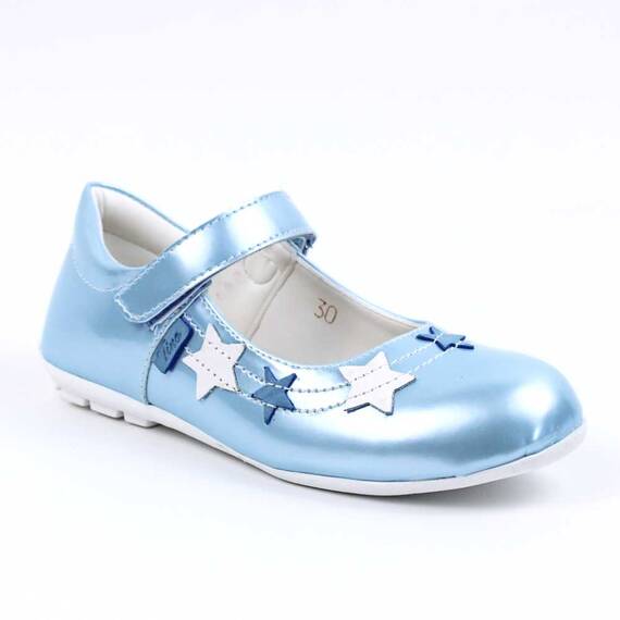Pantofi usori , de copii , decorati cu stelute , cu talpa din cauciuc   3222-BLEU, Culoare (12): Bleu, Marime (12): 30 - - Roveli